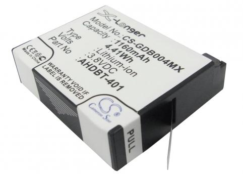 Batterie camera embarquee gopro hero 4 silver