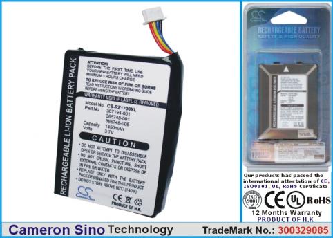 Batterie  hp compaq ipaq jornada aero haute capacite ipaq rz1700 , ipaq rz1710 